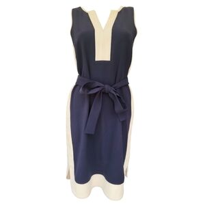 Ann Taylor Classic Navy and White A-line knee length dress